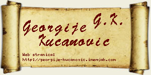 Georgije Kucanović vizit kartica